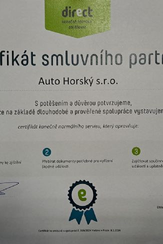 Direct - Certifikát smluvního partnera